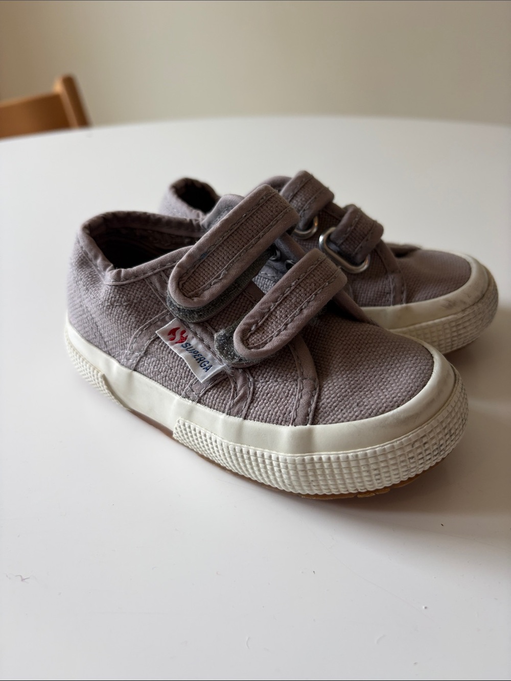 Superga toddler gray Canvas Velcro Sneakers